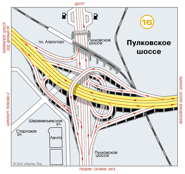 Карта кад спб с развязками и съездами